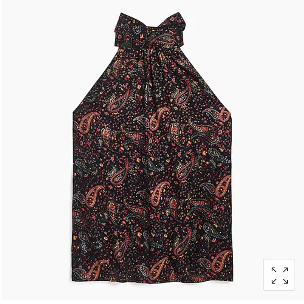 Women’s J. Crew Zoe Black Paisley Tie-neck Top